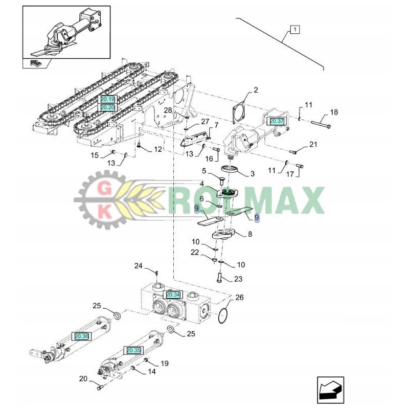 New ho corn header shredder knife sleeve