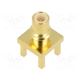 1 pcs x AMPHENOL RF - 152119 - Socket, SMC, male, straight, 50Ω, THT, for cable, PTFE, gold-plated