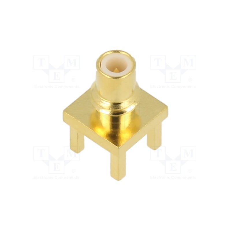 1 pcs x AMPHENOL RF - 152119 - Socket, SMC, male, straight, 50Ω, THT, for cable, PTFE, gold-plated