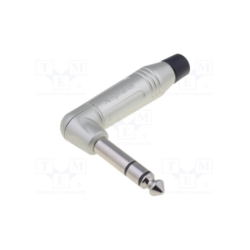 1 pcs x AMPHENOL - ACPS-RN - Plug, Jack 6,3mm, male, stereo, ways: 3, straight, for cable, black