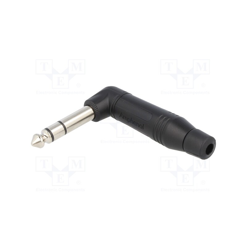 1 pcs x AMPHENOL - ACPS-RB - Plug, Jack 6,3mm, male, stereo, ways: 3, angled 90°, for cable