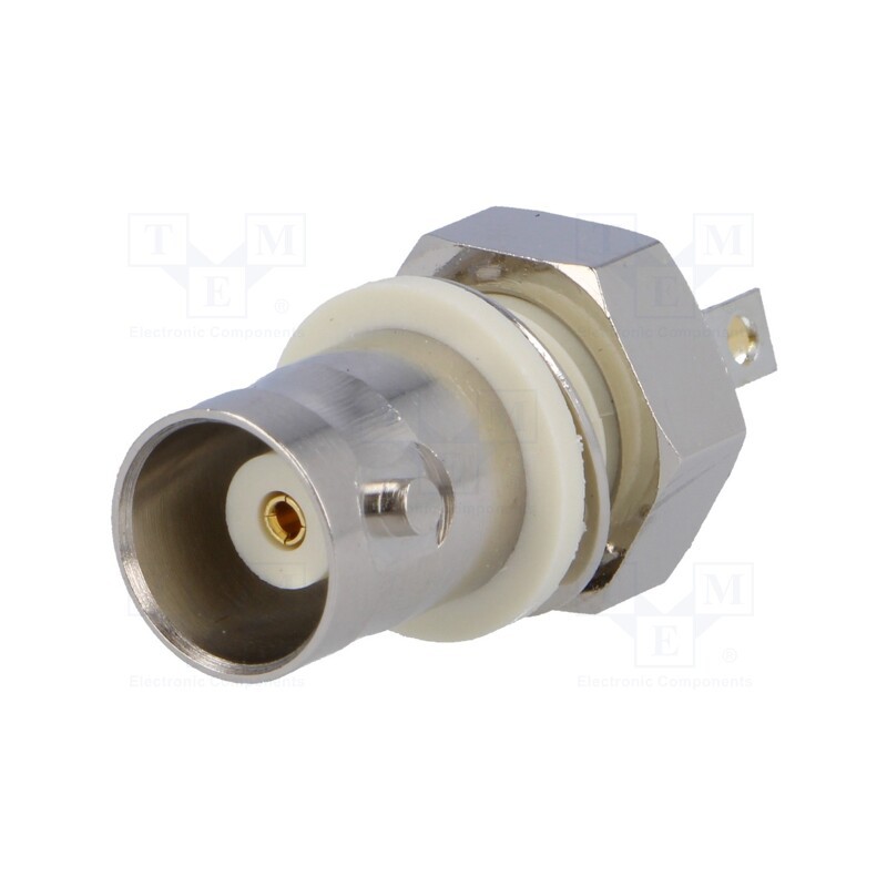 1 pcs x AMPHENOL RF - B6651B1-NNYL3G-50 - Socket, BNC, female, straight, 50Ω, soldering, for panel mounting
