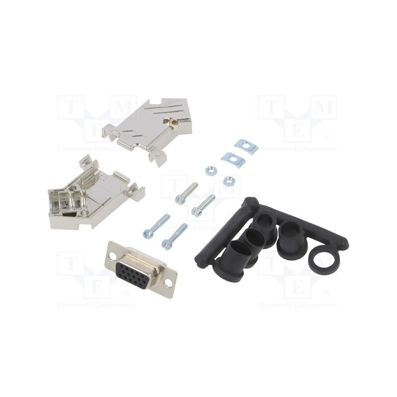 1 pcs x ENCITECH - 6355-0073-11 - D-Sub, PIN: 15, plug, female, soldering, for cable, black