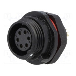 1 pcs x WEIPU - SP1312/S6-N - Socket, SP13, female, PIN: 6, IP68, 5A, soldering, 125V, 0.75mm2