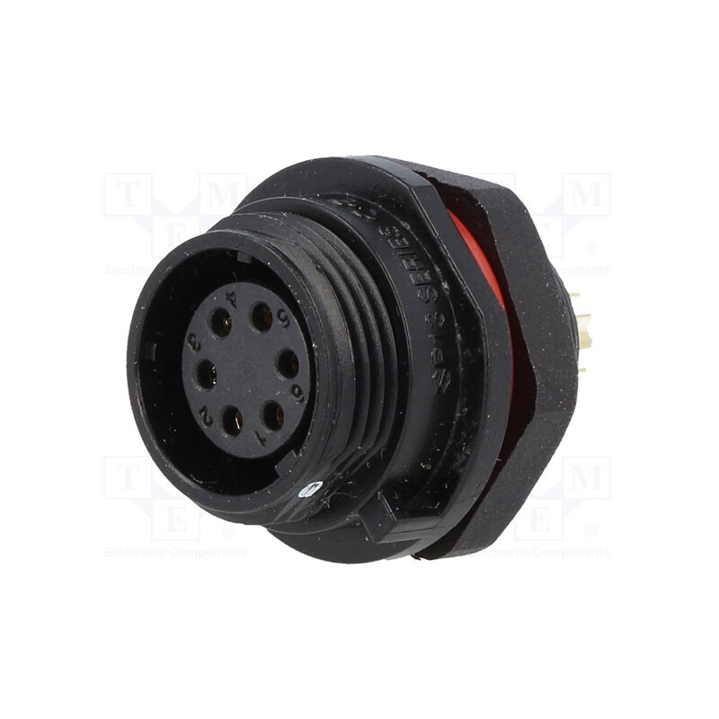 1 pcs x WEIPU - SP1312/S6-N - Socket, SP13, female, PIN: 6, IP68, 5A, soldering, 125V, 0.75mm2