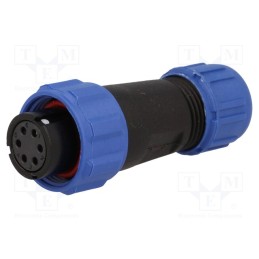 1 pcs x WEIPU - SP1310/S6I-N - Plug, SP13, female, PIN: 6, IP68, 4÷6.5mm, 5A, soldering, for cable