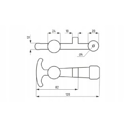 Cover rubber hook, long 120mm, hole 4mm claas