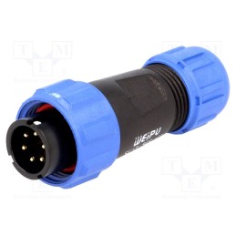 1 pcs x WEIPU - SP1310/P6I-N - Plug, SP13, male, PIN: 6, IP68, 4÷6.5mm, 5A, soldering, for cable