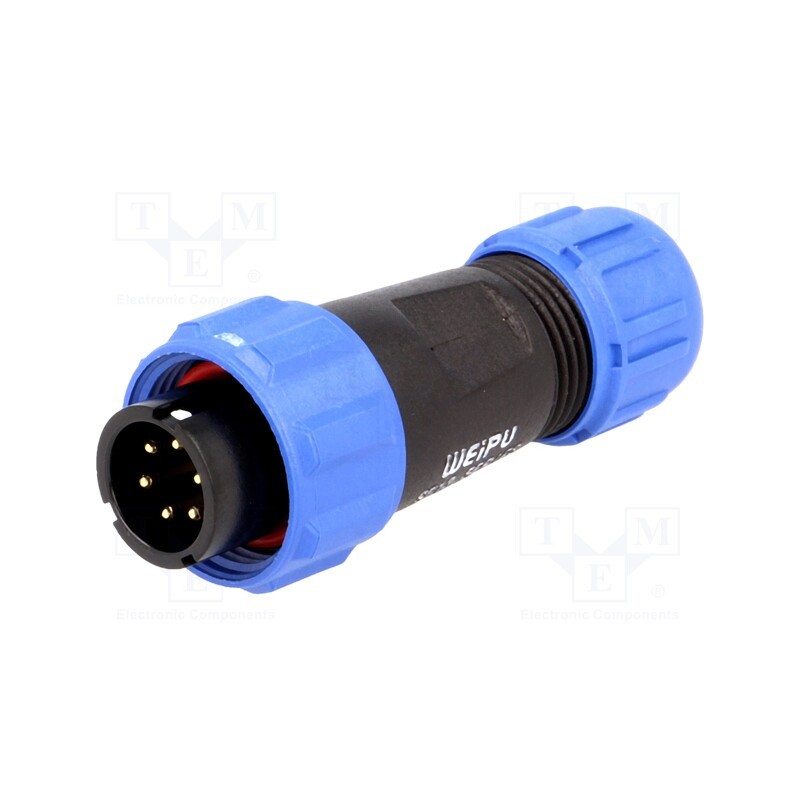 1 pcs x WEIPU - SP1310/P6I-N - Plug, SP13, male, PIN: 6, IP68, 4÷6.5mm, 5A, soldering, for cable