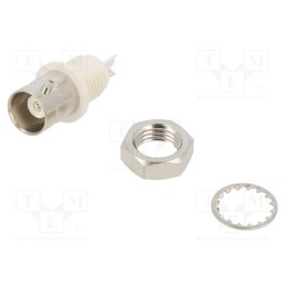 1 pcs x AMPHENOL RF - 031-10-RFX - Socket, BNC, female, straight, 50Ω, soldering, nylon, silver plated