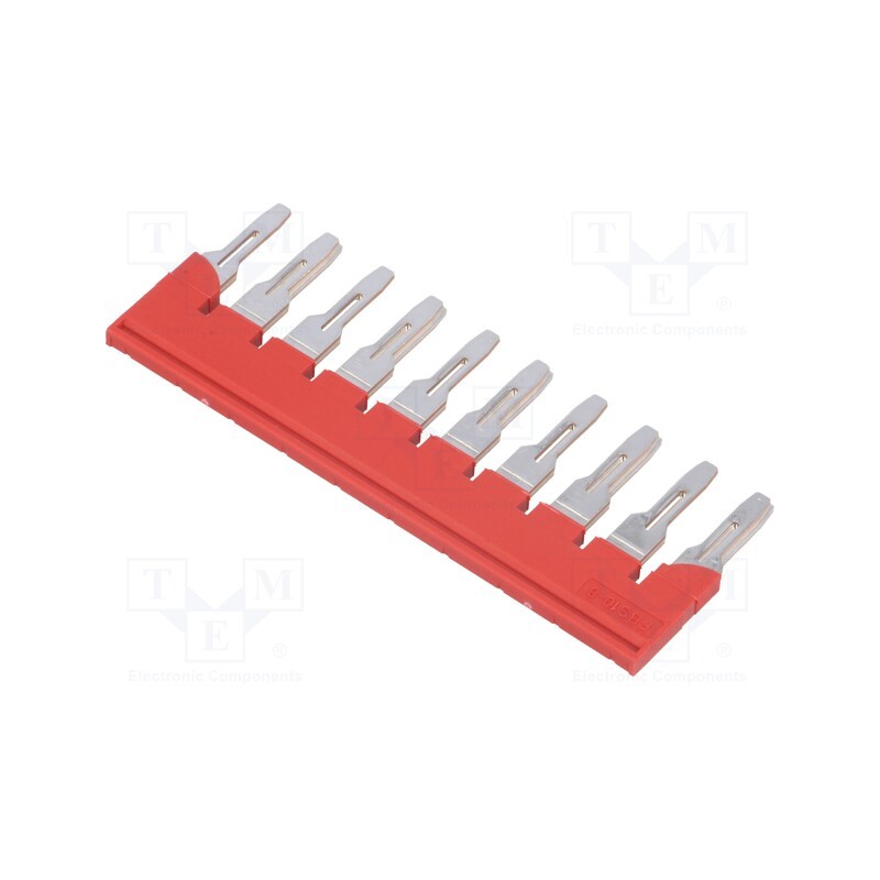 1 pcs x PHOENIX CONTACT - FBS 10-8 3030323 - Comb bridge, ways: 10, red, Width: 8mm, UL94V-0