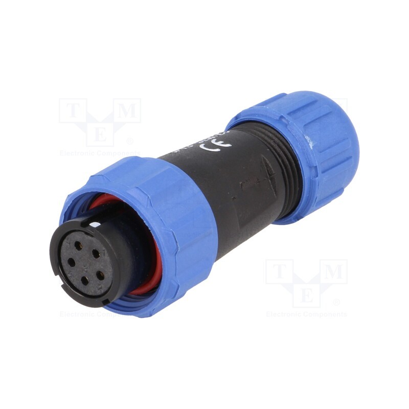 1 pcs x WEIPU - SP1310/S5I-N - Plug, SP13, female, PIN: 5, IP68, 4÷6.5mm, 5A, soldering, for cable
