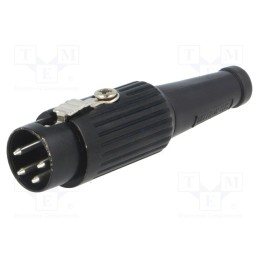 1 pcs x DELTRON - 591-0400 - Plug, DIN, male, PIN: 4, Layout: 216°, straight, for cable, soldering