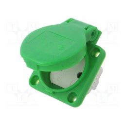 1 pcs x PCE - 104-0U - Connector: AC supply, socket, 2P+PE, 250VAC, 16A, green, PIN: 3, IP54