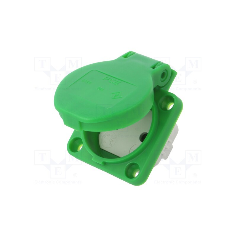 1 pcs x PCE - 104-0U - Connector: AC supply, socket, 2P+PE, 250VAC, 16A, green, PIN: 3, IP54