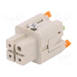 1 pcs x ILME - CKSHF 03 - Connector: HDC, contact insert, female, CKSH, PIN: 4, 3+PE, 10A, 400V