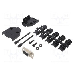 1 pcs x ENCITECH - 6355-0033-11 - D-Sub, PIN: 9, plug, female, soldering, for cable, black