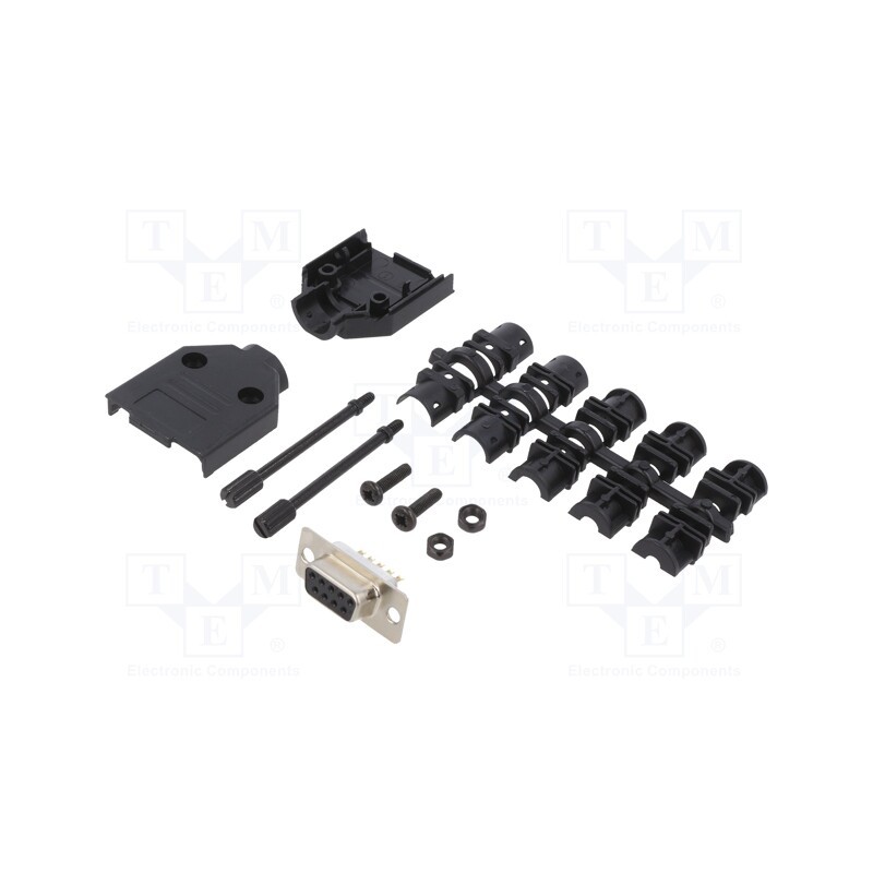 1 pcs x ENCITECH - 6355-0033-11 - D-Sub, PIN: 9, plug, female, soldering, for cable, black