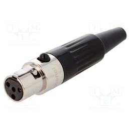 1 pcs x AMPHENOL - AG4F - Plug, XLR mini, female, PIN: 4, for cable, soldering, 5A, 0.5mm2
