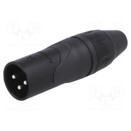 1 pcs x AMPHENOL - AX3MB - Plug, XLR, male, PIN: 3, straight, for cable, soldering, 133V, 15A