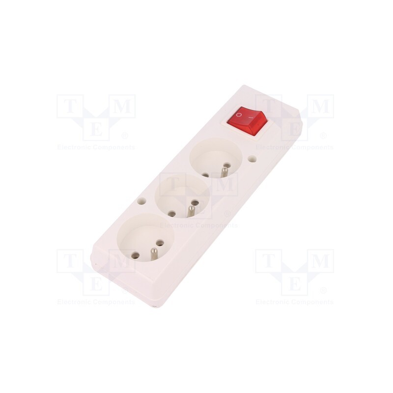 1 pcs x JONEX - 5907570001466 - Connector: AC supply, female, splitter, 2P+PE, 250VAC, 16A, white