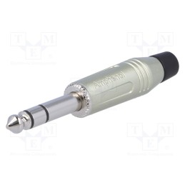 1 pcs x AMPHENOL - ACPS-GN - Plug, Jack 6,3mm, male, stereo, ways: 3, straight, for cable, grey