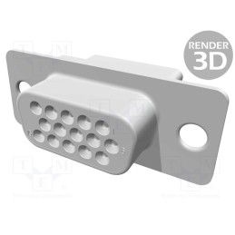 1 pcs x TE Connectivity - 216164-1 - D-Sub HD, PIN: 15, female, for cable, Type: w/o contacts