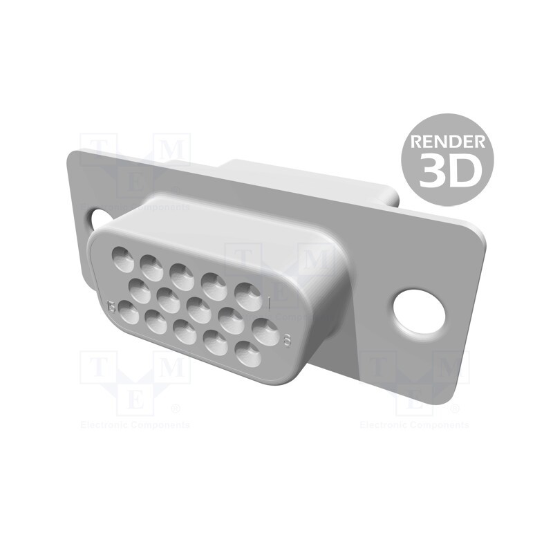 1 pcs x TE Connectivity - 216164-1 - D-Sub HD, PIN: 15, female, for cable, Type: w/o contacts