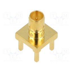1 pcs x AMPHENOL RF - 142138-75 - Socket, Mini SMB, male, straight, 75Ω, THT, on PCBs, PTFE, Mat: brass