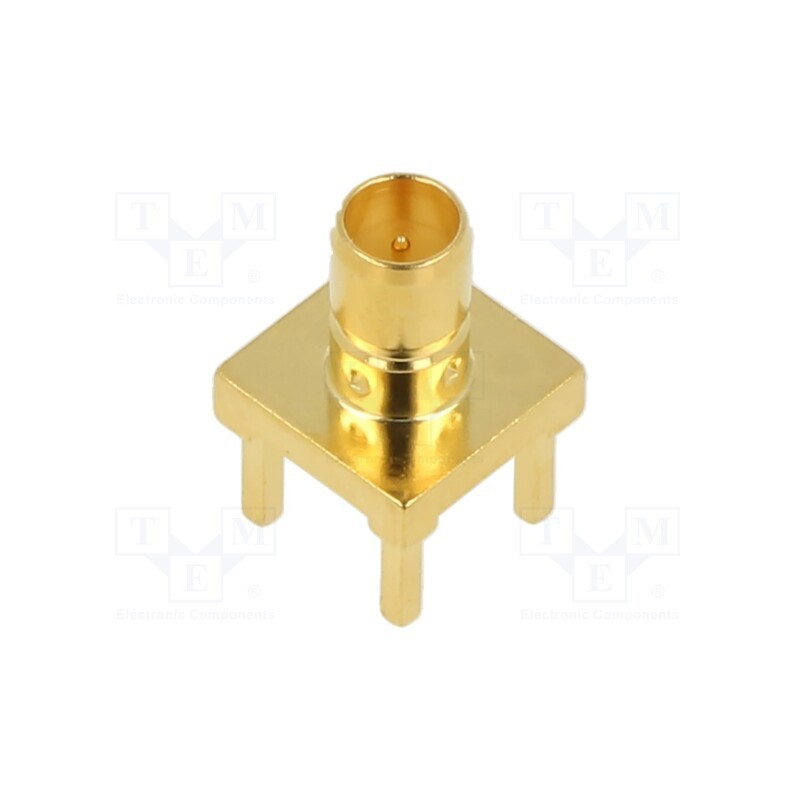 1 pcs x AMPHENOL RF - 142138-75 - Socket, Mini SMB, male, straight, 75Ω, THT, on PCBs, PTFE, Mat: brass