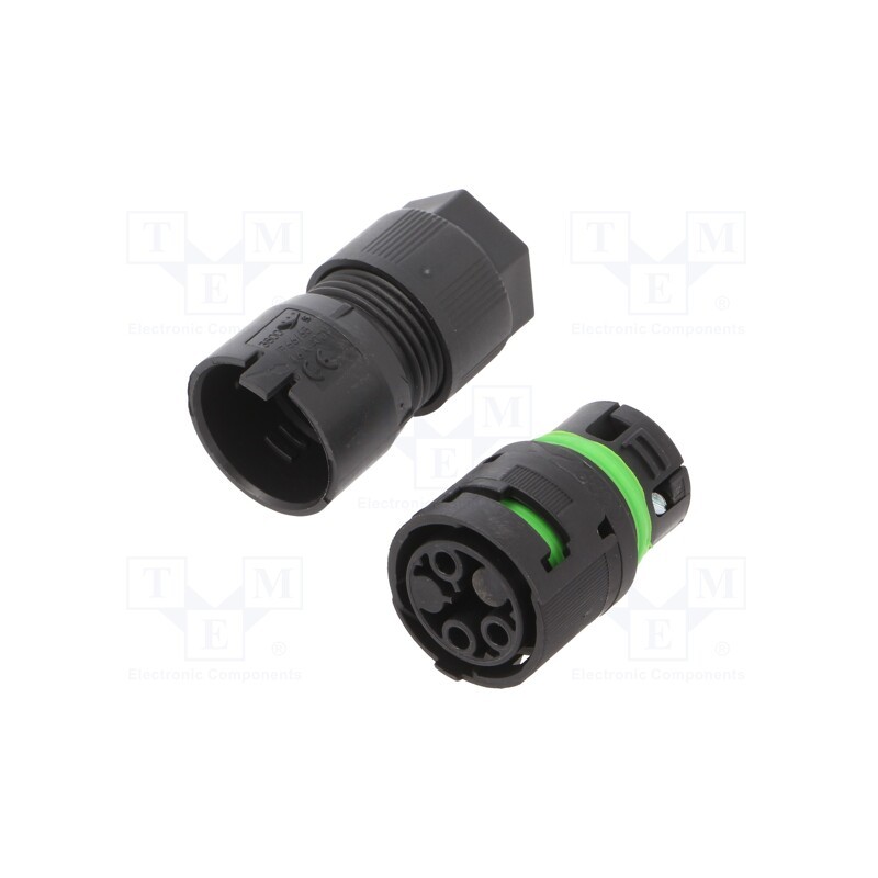1 pcs x AAG STUCCHI - 3802/V-M-3P-BK - Connector: AC supply, screw terminal, female, 8÷11.5mm, 16A, 400V
