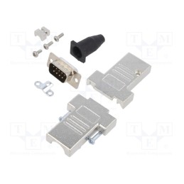 1 pcs x ENCITECH - DTSL09-SJSRG-T-DBP-K - D-Sub, PIN: 9, plug, male, soldering, for cable, black