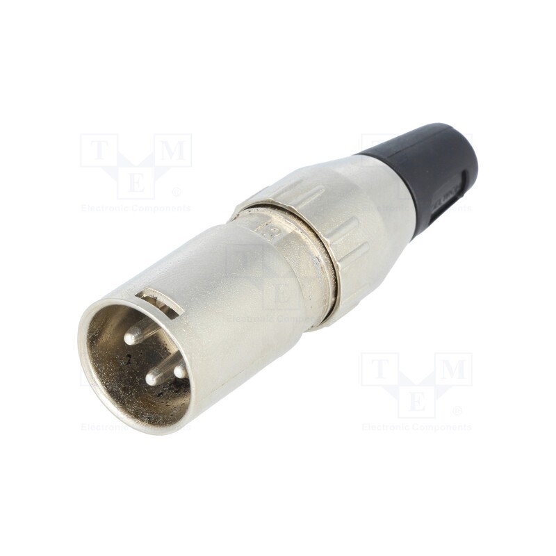 1 pcs x DELTRON - 701-0300 - Plug, XLR, male, PIN: 3, straight, for cable, soldering, 50V, 15A