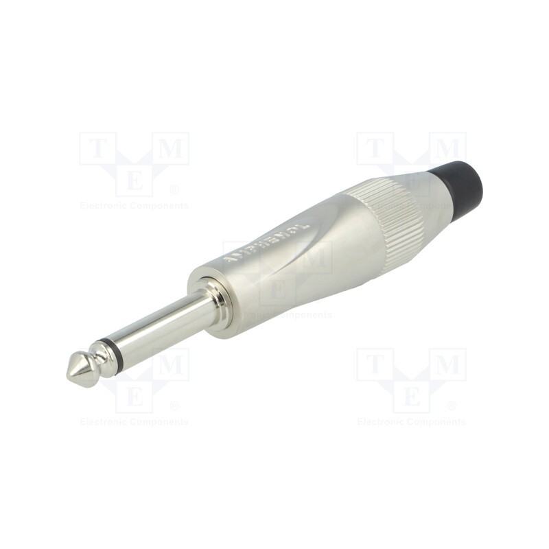 1 pcs x AMPHENOL - TM2PN - Plug, Jack 6,3mm, male, mono, ways: 2, straight, for cable, grey