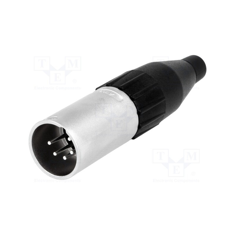 1 pcs x AMPHENOL - AC5MJ - Plug, XLR, male, PIN: 5, straight, for cable, soldering, 133V, 7.5A