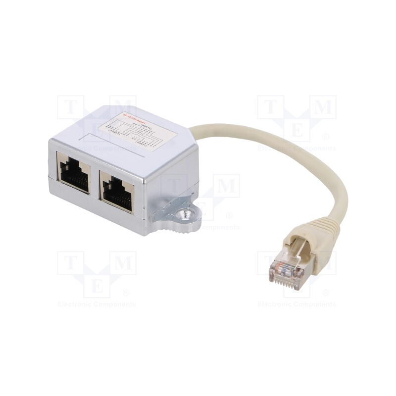 1 pcs x LOGILINK - NP0044 - Plug/socket, splitter, Layout: 8p8c, RJ45 socket x2,RJ45 plug