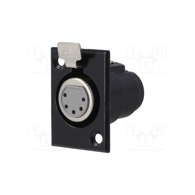 1 pcs x CLIFF - FC6171 - Socket, XLR, female, PIN: 5, with push button, soldering, black