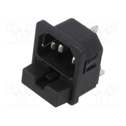 1 pcs x SCHURTER - 6220.5215 - Connector: AC supply, socket, male, 10A, 250VAC, IEC 60320, C14 (E)