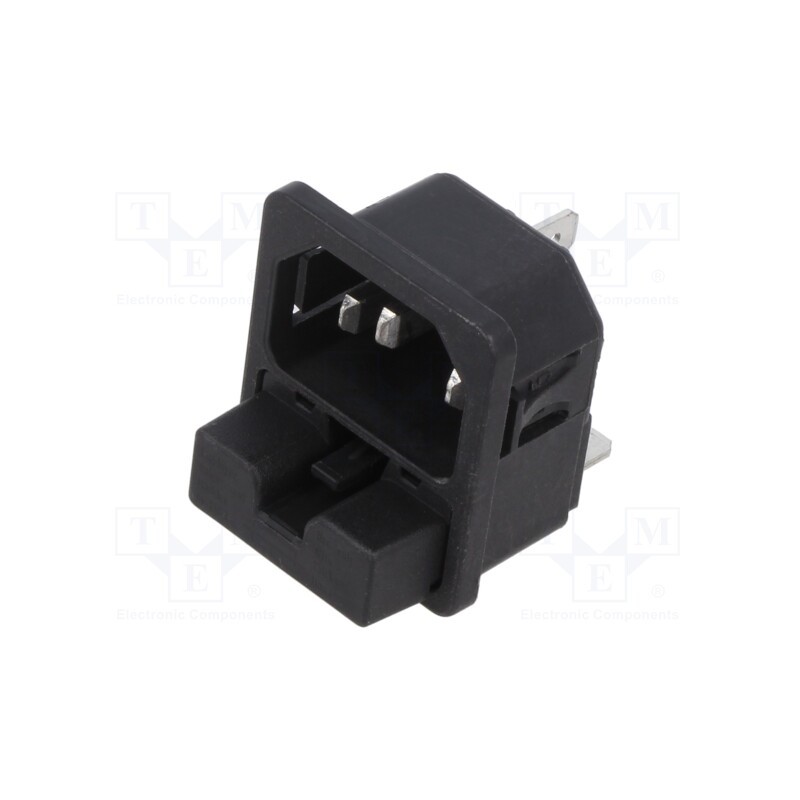 1 pcs x SCHURTER - 6220.5215 - Connector: AC supply, socket, male, 10A, 250VAC, IEC 60320, C14 (E)