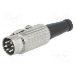 1 pcs x DELTRON - 590-0700 - Plug, DIN, male, PIN: 7, Layout: 270°, straight, for cable, soldering
