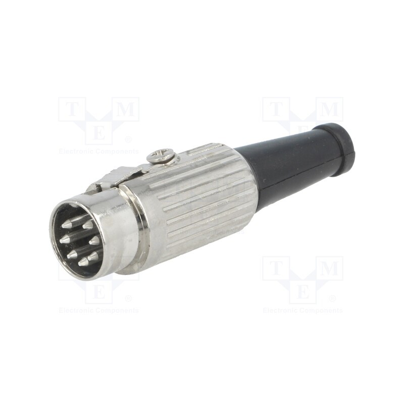 1 pcs x DELTRON - 590-0700 - Plug, DIN, male, PIN: 7, Layout: 270°, straight, for cable, soldering
