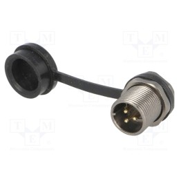 1 pcs x WEIPU - ST1213/P3 - Socket, ST12, male, PIN: 3, IP67, 13A, soldering, 250V, 2mm2, -25÷85°C