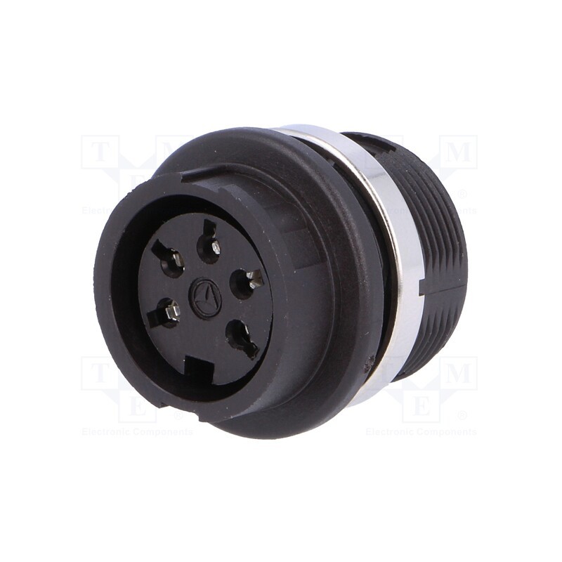 1 pcs x AMPHENOL - T3377000U - Socket, DIN, female, PIN: 5, Layout: 240°, soldering, 300V, 5A, 0.5mm2