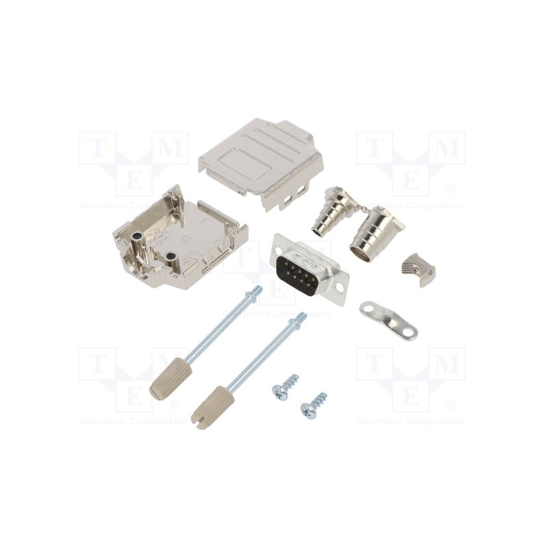 1 pcs x Amphenol Communications Solutions - L17DPPK09-M+L717SDE09P - D-Sub, PIN: 9, male, straight, soldering, for cable, gold f