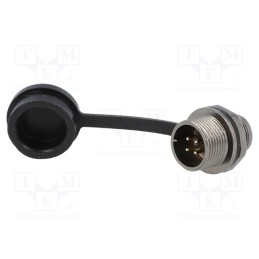 1 pcs x WEIPU - ST1212/P4 - Socket, ST12, male, PIN: 4, IP67, 5A, soldering, 200V, 0.75mm2