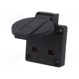 1 pcs x PCE - 1020-5S - Connector: AC supply, socket, 2P+PE, 250VAC, 16A, black, PIN: 3, IP54