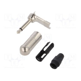1 pcs x NEUTRIK - NP2RX - Plug, Jack 6,3mm, male, mono, ways: 2, angled 90°, for cable, silver