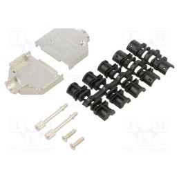 1 pcs x ENCITECH - DTZK15-K-M2.5 - Enclosure: for D-Sub connectors, D-Sub 15pin,D-Sub HD 26pin