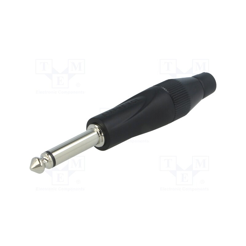 1 pcs x AMPHENOL - TM2PBMJ - Plug, Jack 6,3mm, male, mono, ways: 2, straight, for cable, black