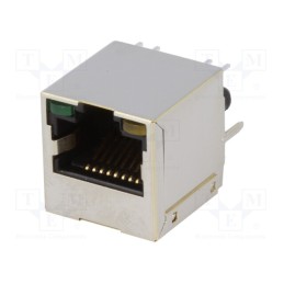 1 pcs x Amphenol Communications Solutions - LMJ2138814S0L1T1C - Socket, RJ45, PIN: 8, shielded,with LED, Layout: 8p8c, THT, stra